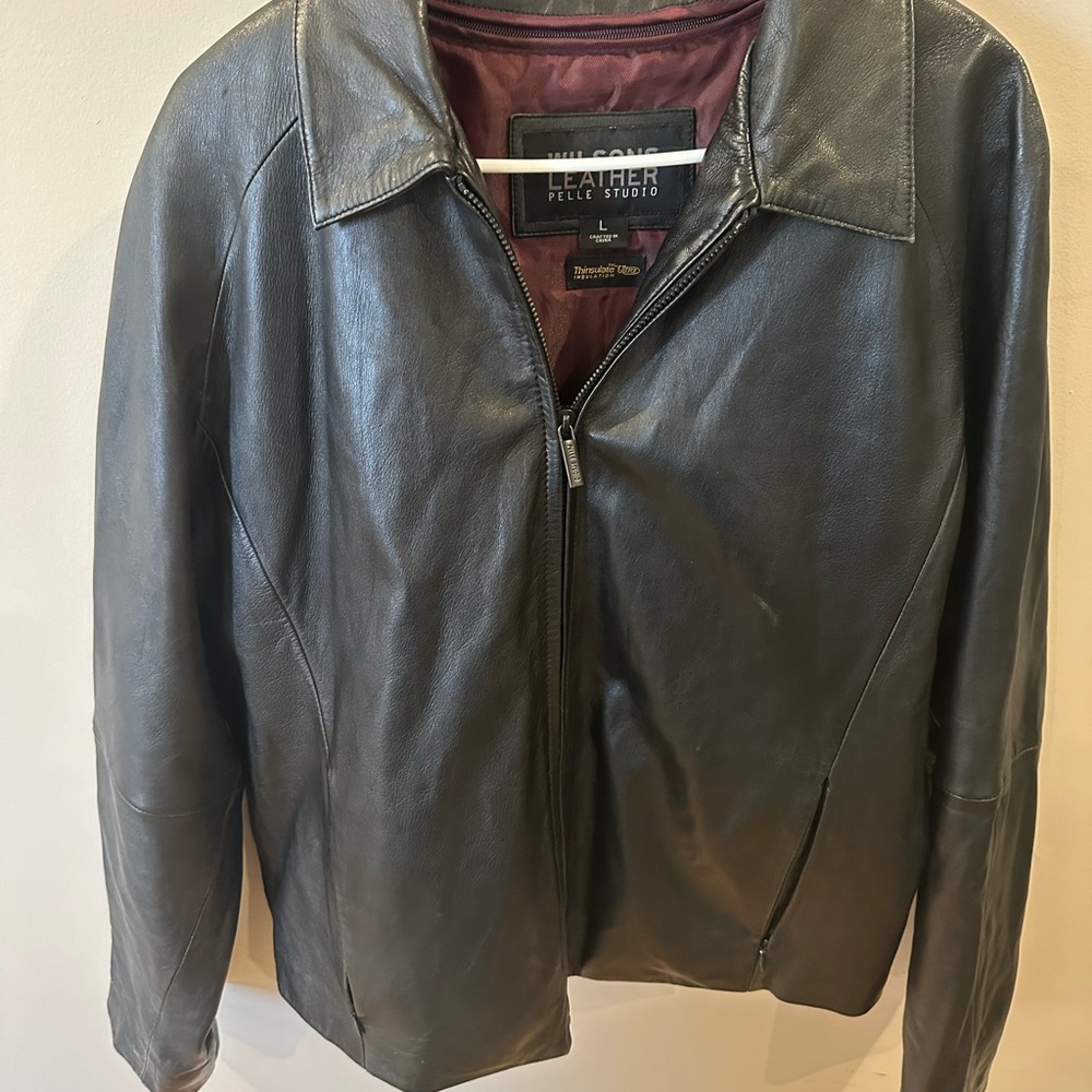 Wilsons Leather Black Lightweight Jacket with Classic Design
